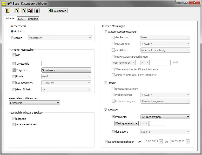 GW-Base 18 GW Base Datenbank Abfrage